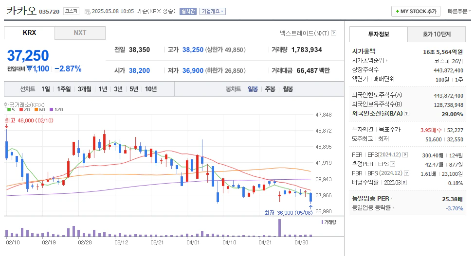 카카오 시가총액